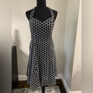 Nine West Black and White Polka Dot Halter Dress